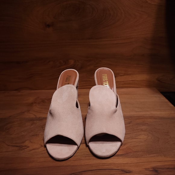 NEW - PARIS TEXAS Light Pink Suede Heeled Mules, made in Italy, size 39½ - Picture 5 of 8